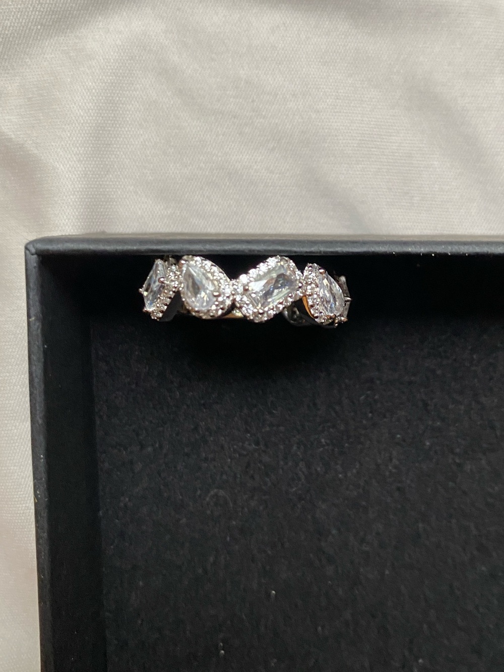 Delicate Sterling Silver Marquise Eternity Ring